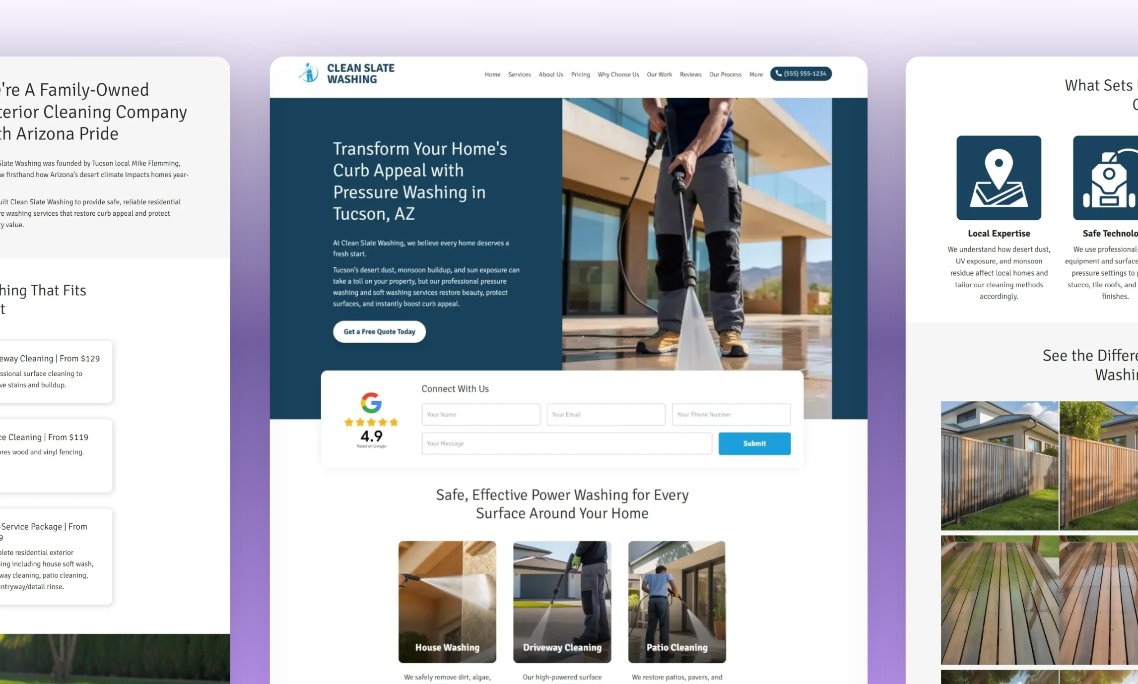 Preview of website template Clean Slate Washing