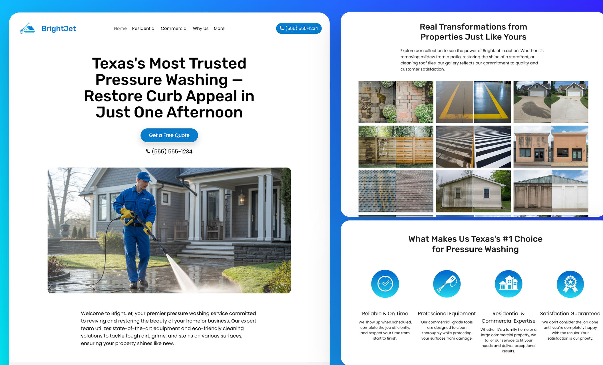 Free Pressure Washing Website Templates 2025 Easy & Professional by Zarla