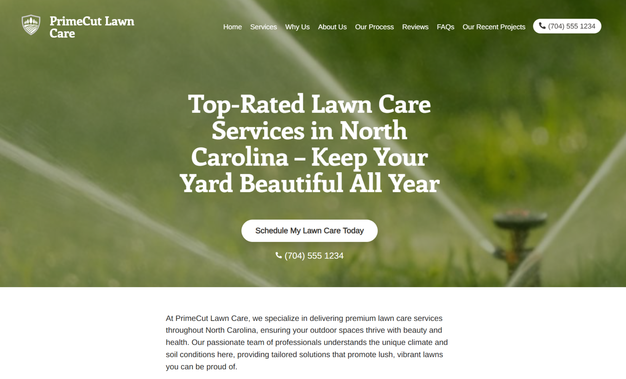 Lawn care website builder