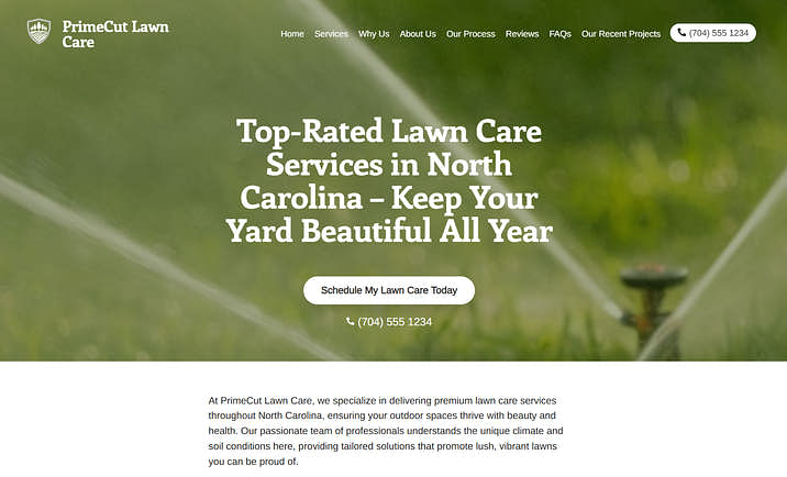 Lawn care website builder