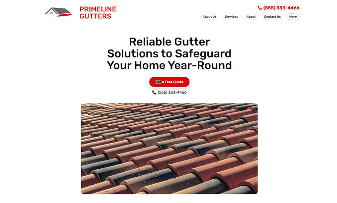 PrimeLine Gutters - Roof Cleaning Website Template