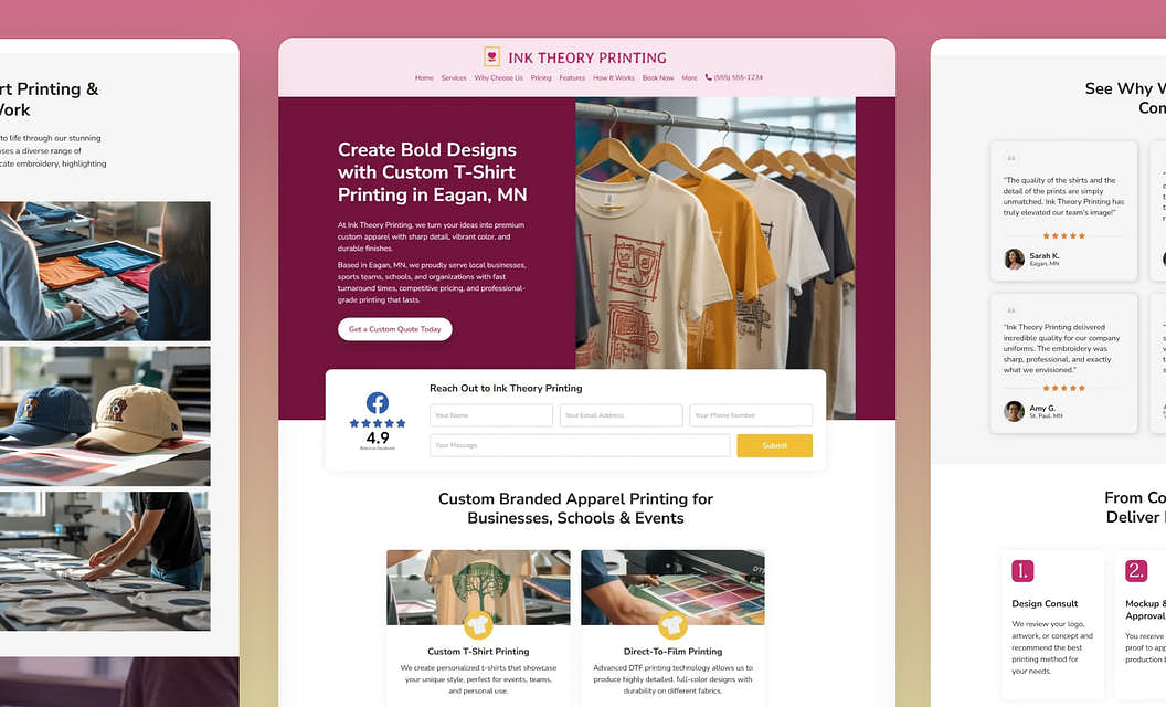 Ink Theory Printing Printing Website Template
