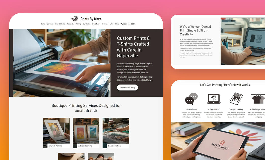 Prints by Maya Printing Website Template
