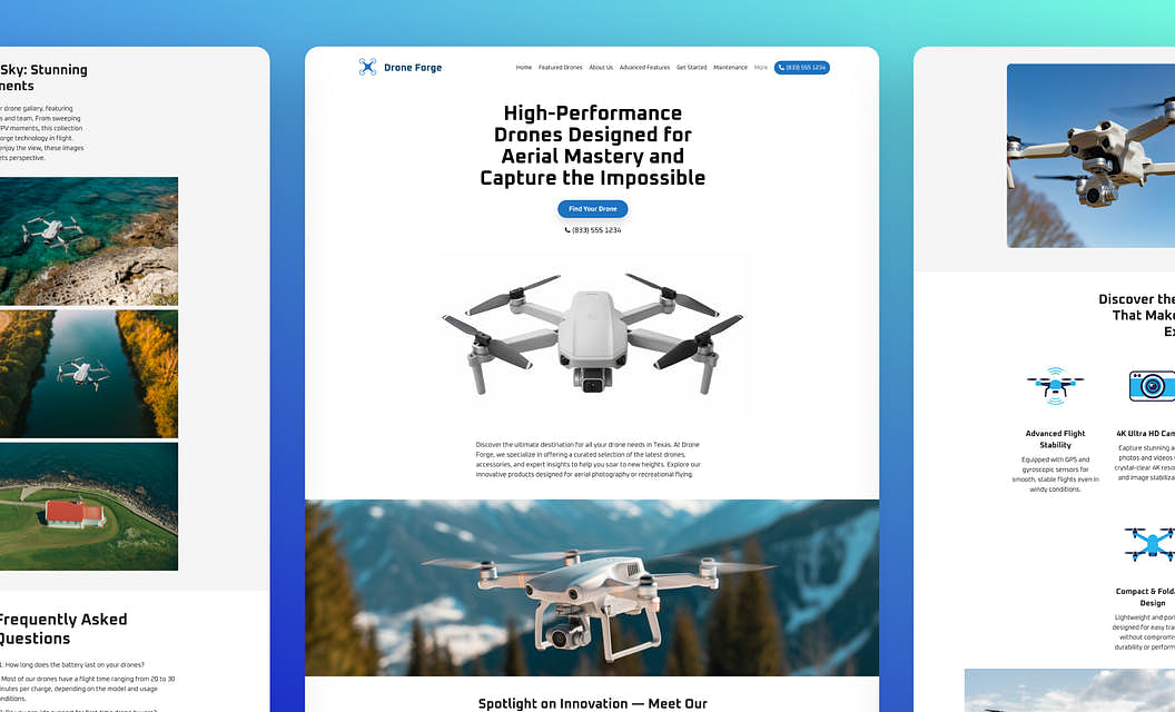 Drone Product Landing Page Website Template
