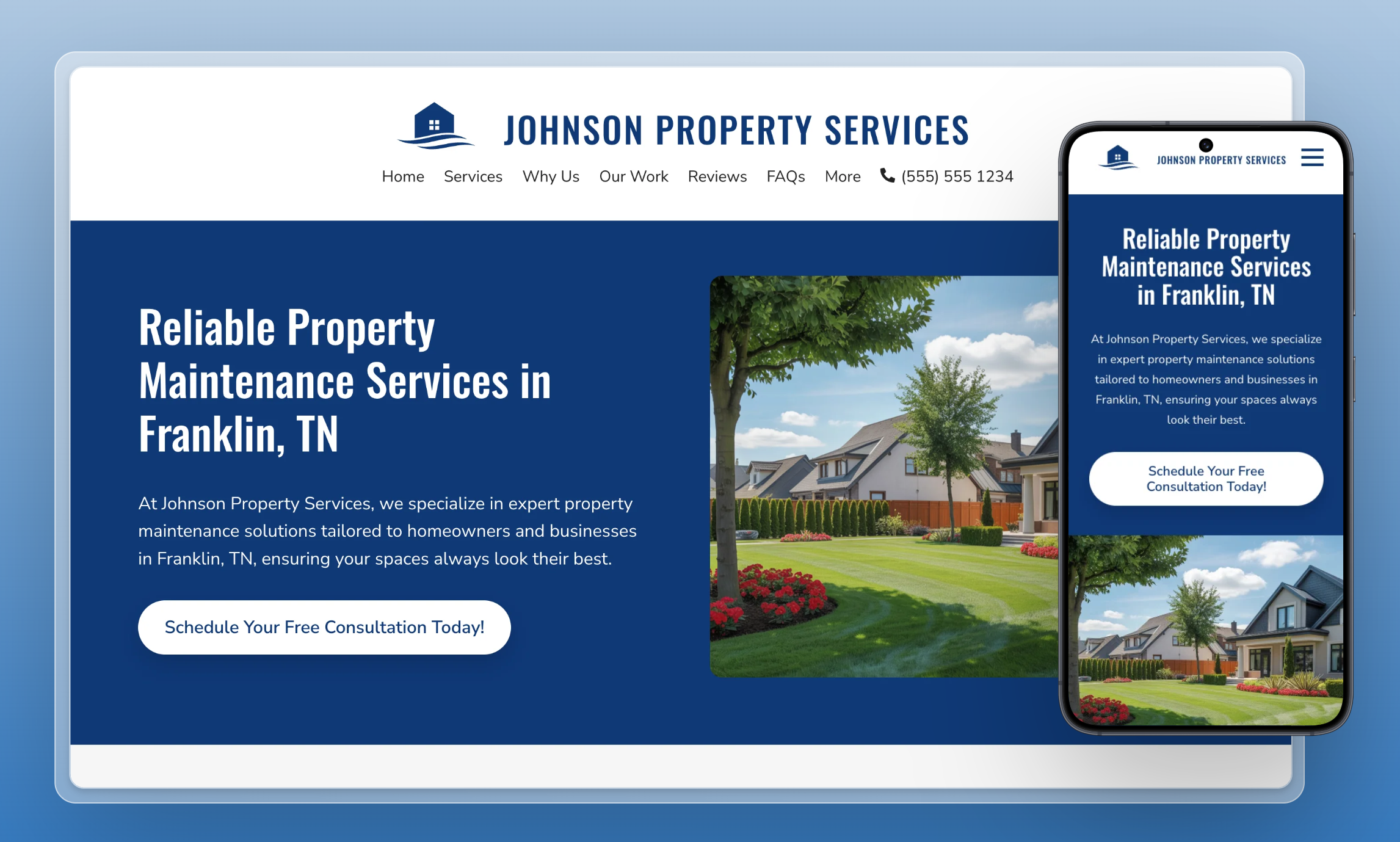 Preview of website template Johnson Property Services