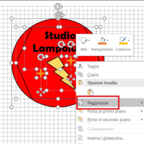 Raggruppa gli elementi.