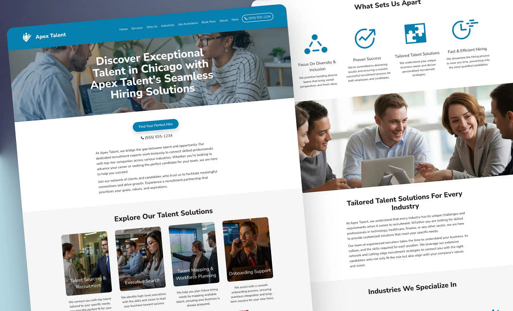 Apex Talent Recruitment Agency Website Template