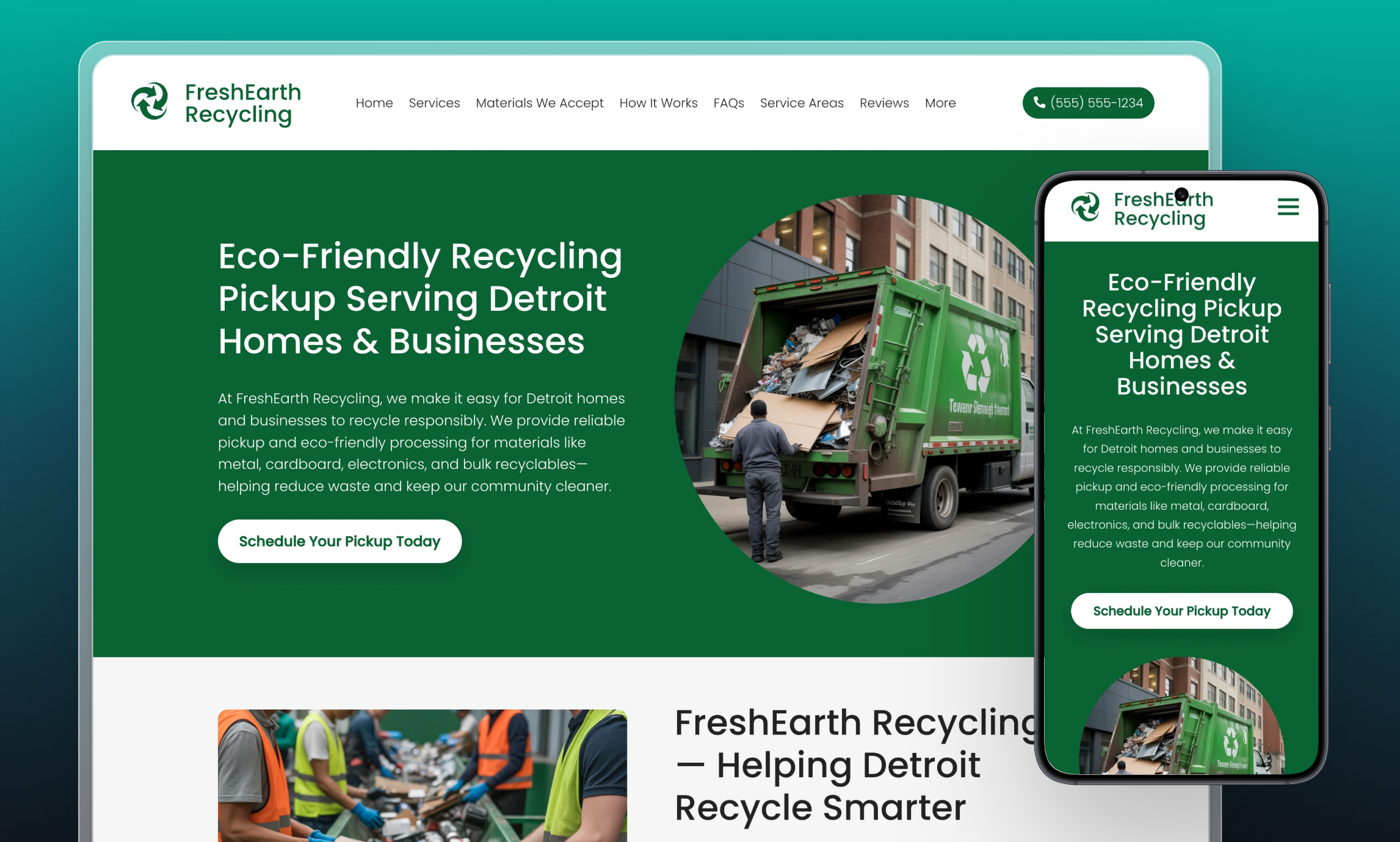 Preview of website template FreshEarth Recycling