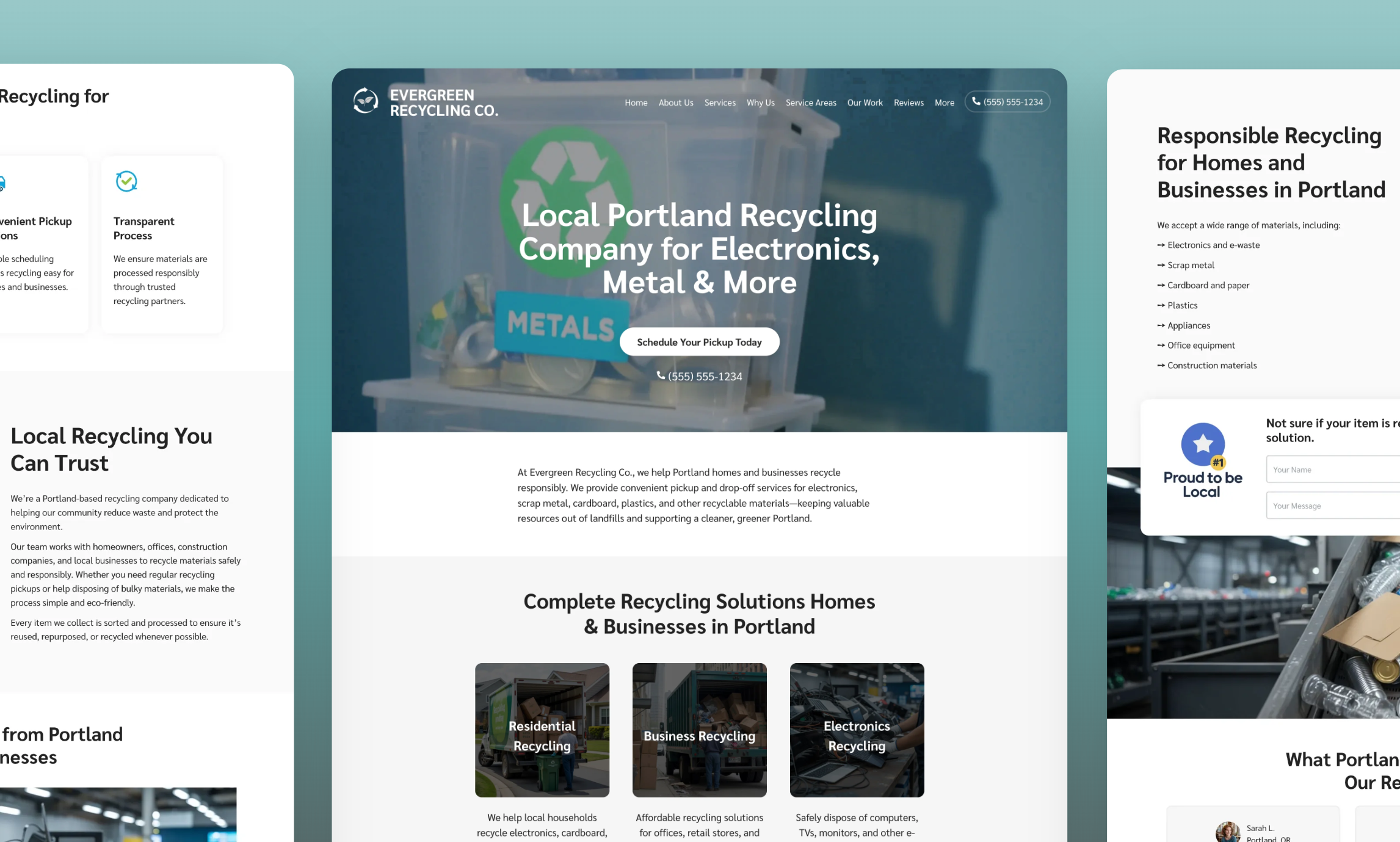 Preview of website template EverGreen Recycling Co.