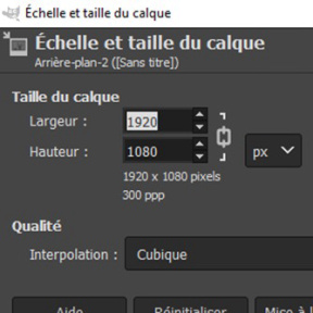 Redimensionnez l'image de référence.