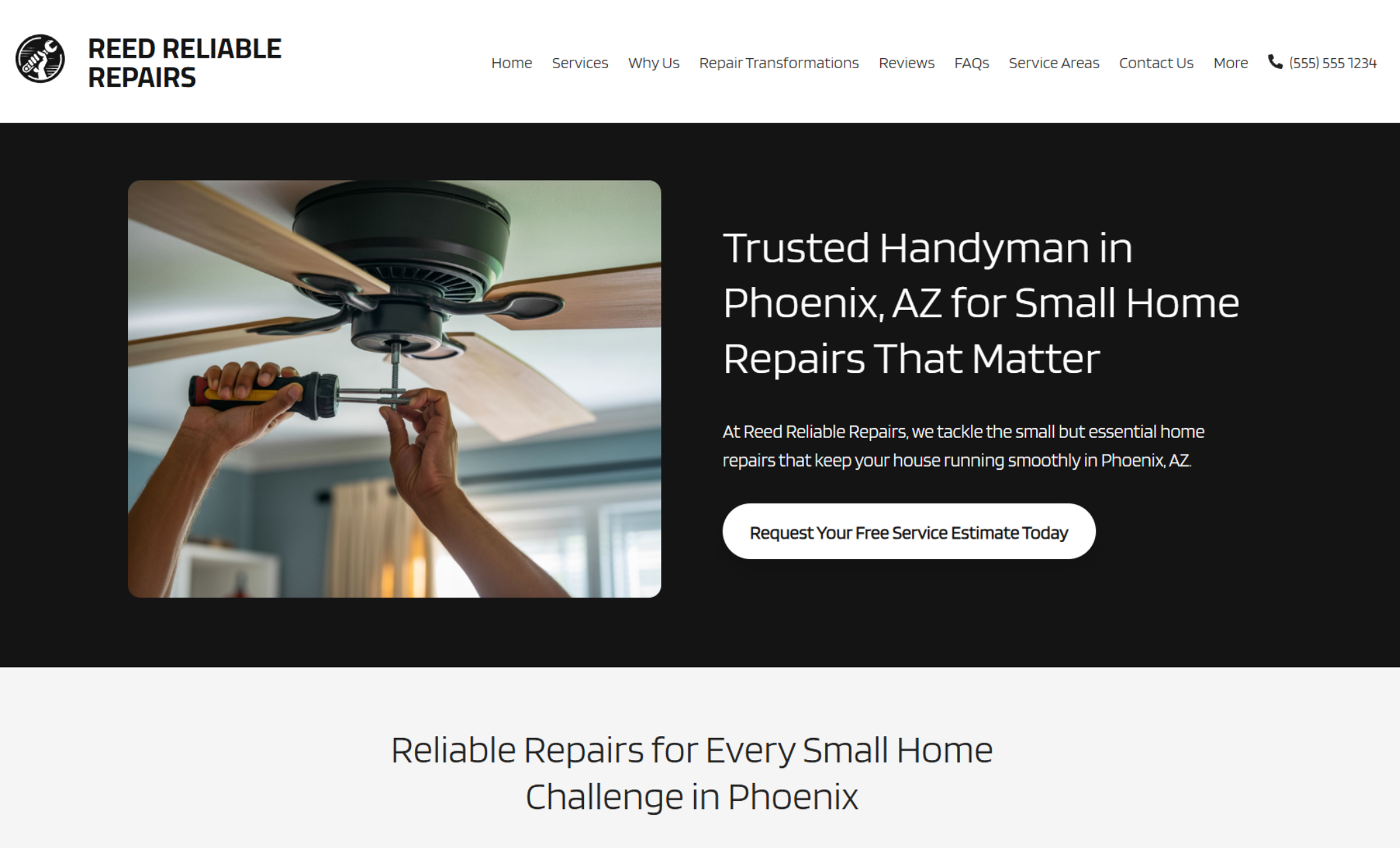 Detail screenshot of website template titled  