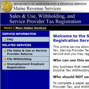 Register for tax with Maine Revenue Services.