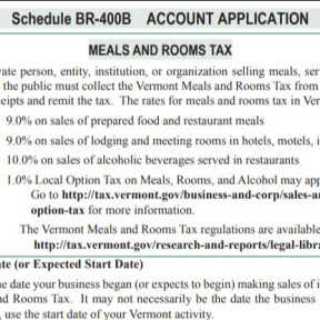 Register for Vermont meals and rooms tax.