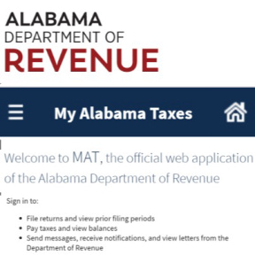 Register with the Alabama Department of Revenue.