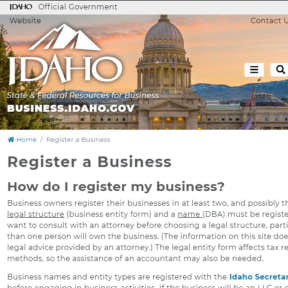 Register your business in Idaho.