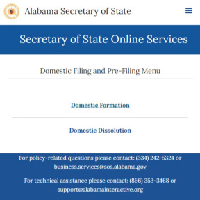 Register your business in Alabama.