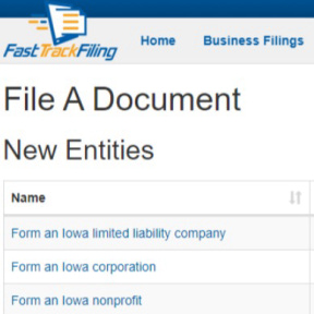 Register your business in Iowa.