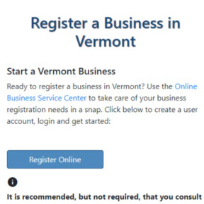 Register your business in Vermont.