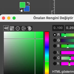Renk geçişi rengini değiştirin.