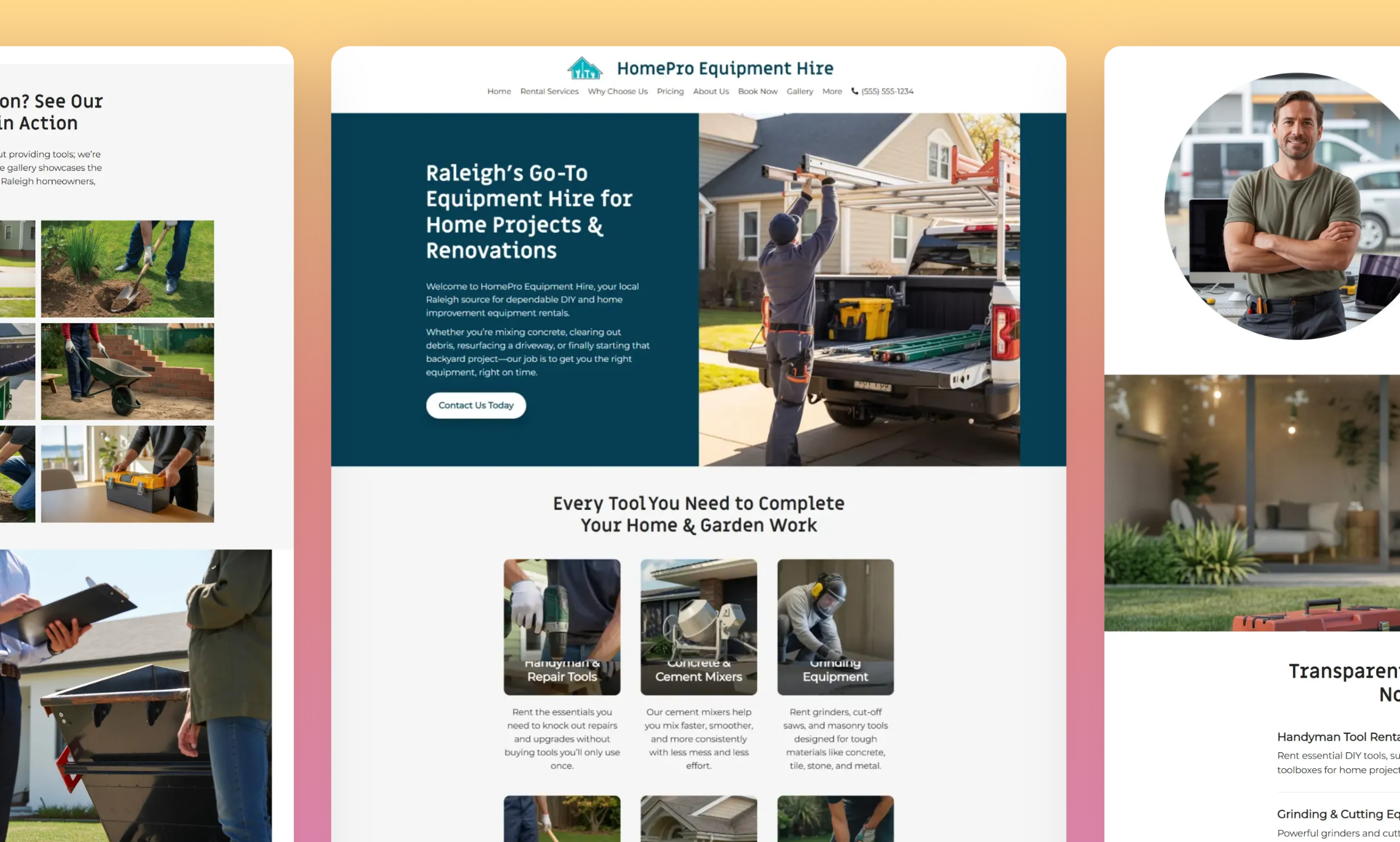 Rental Equipment Website Builder