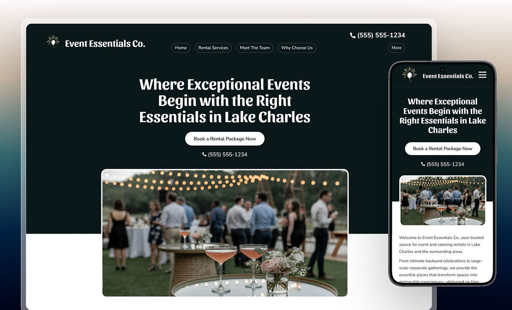 Event Essentials Co. Equipment Rental Website Template