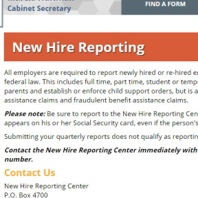 Report newly hired employees to the state.