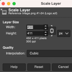Redimensione a imagem de referência.