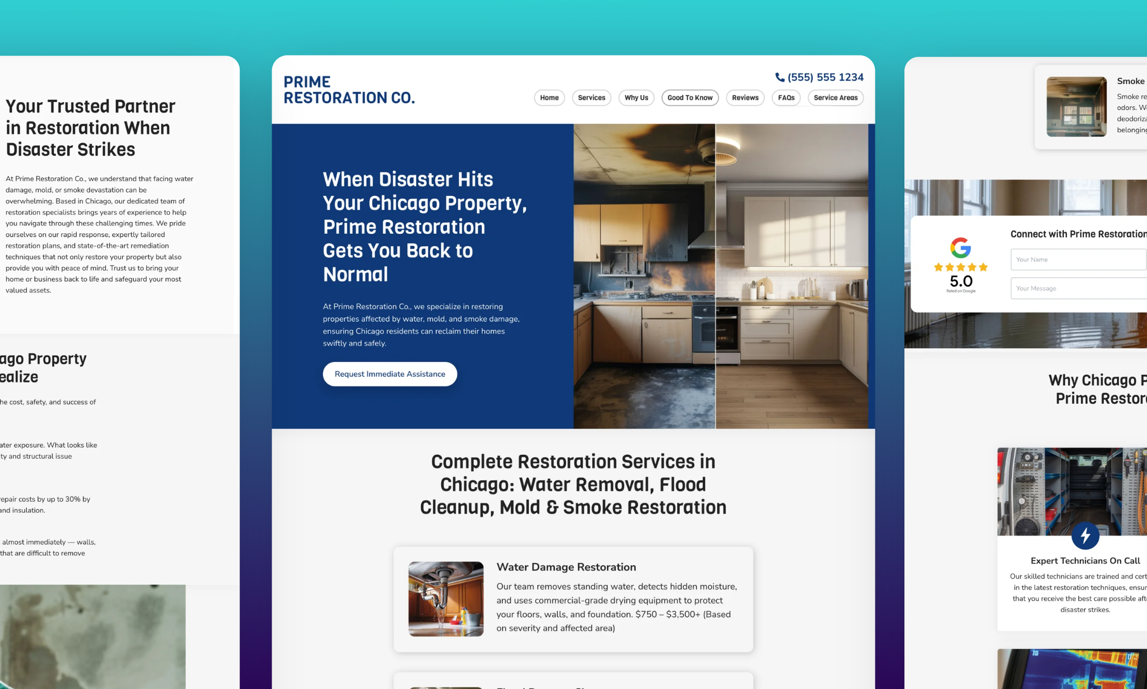 Preview of website template Prime Restoration Co.