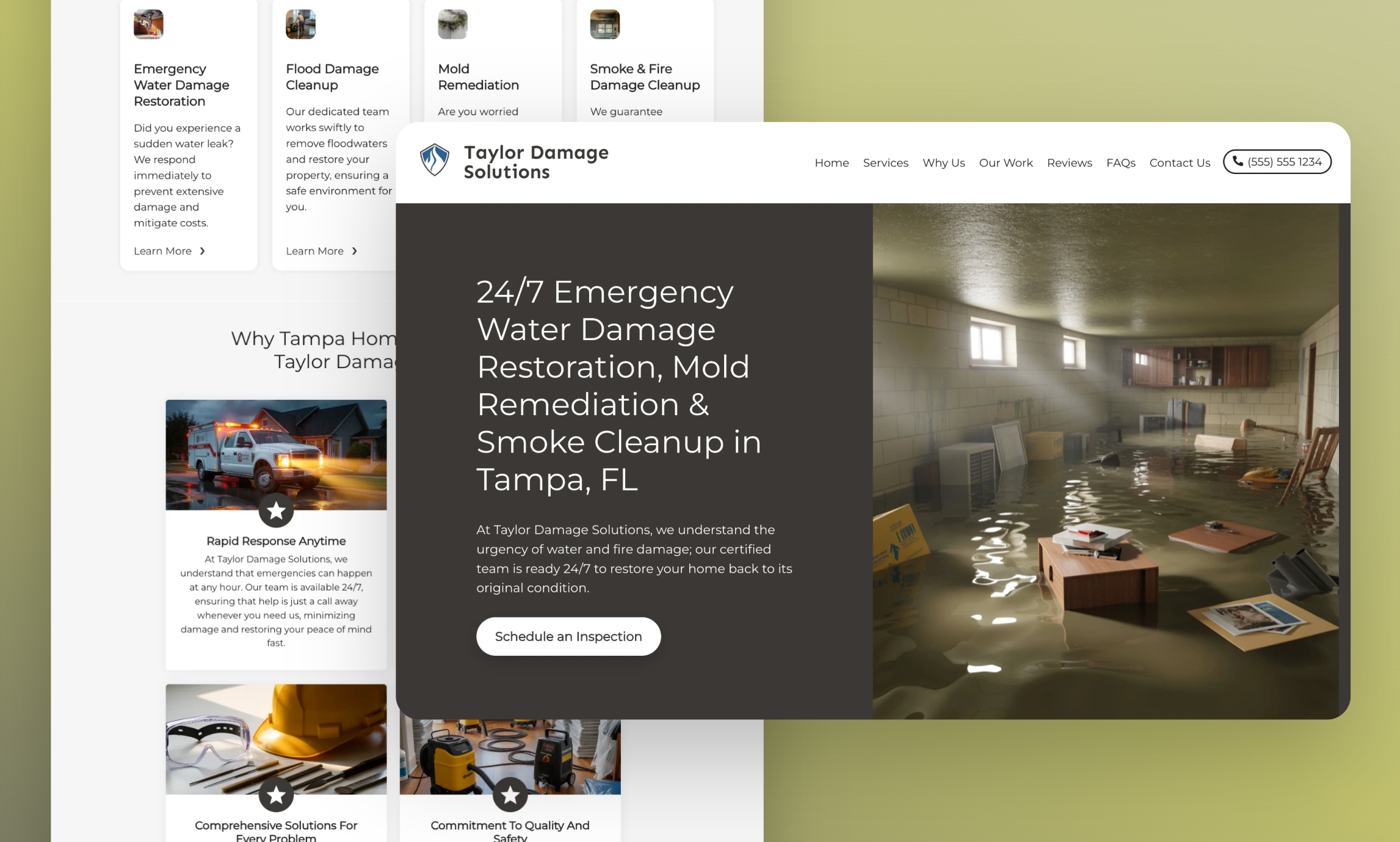 Preview of website template Taylor Damage Solutions