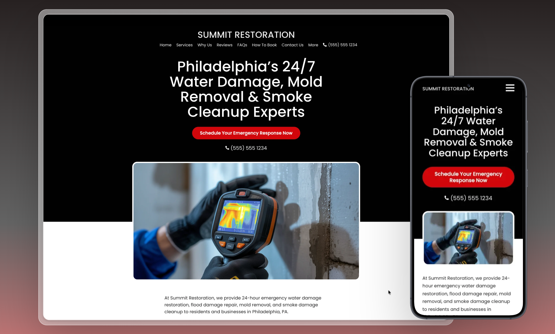 Preview of website template Summit Restoration