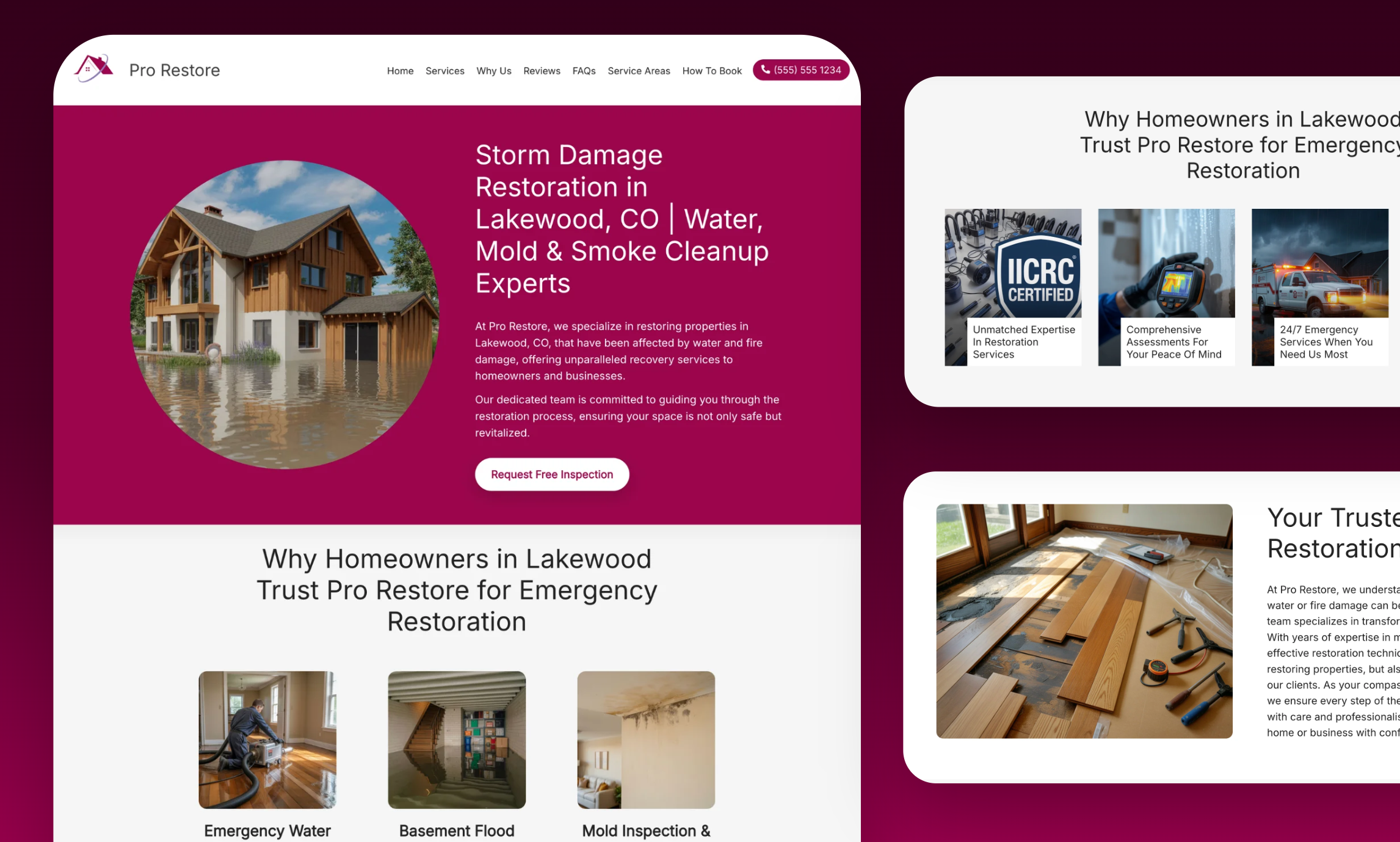 Preview of website template Pro Restore