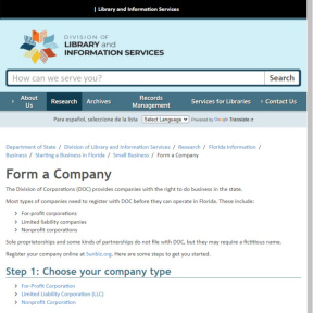 Review Florida formation options.