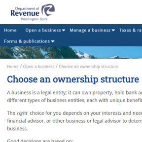 Review Washington formation options.