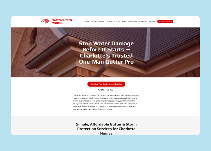 Revive Detailing landing page with the tagline 'Elevate the appearance and condition of your vehicle with Revive Detailing' with a picture of a shiny red car