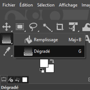 Sélectionnez l'outil dégradé.
