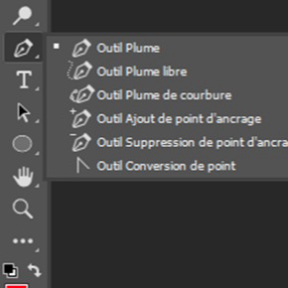 Sélectionnez l'outil Plume.