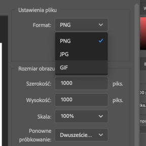 Wybierz format pliku.