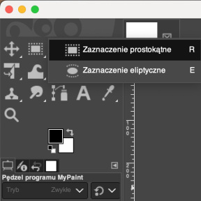 Wybierz narzędzie „Zaznaczenie eliptyczne”.