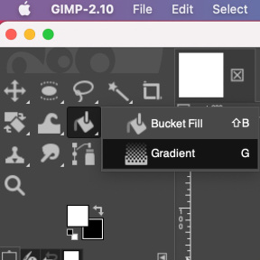 Selecione a ferramenta Gradiente.