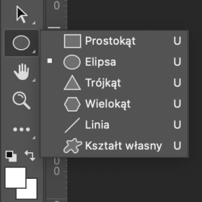 Wybierz „Narzędzie kształtu (U)”.