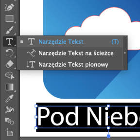 Wybierz narzędzie „Tekst”.