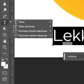 Wybierz narzędzie „Tekst”.