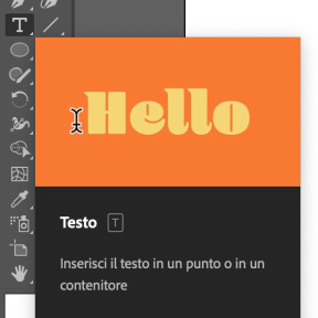Seleziona lo Strumento Testo.