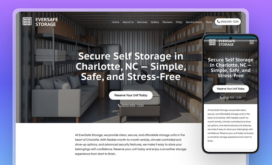 EverSafe Storage Self storage Website Template