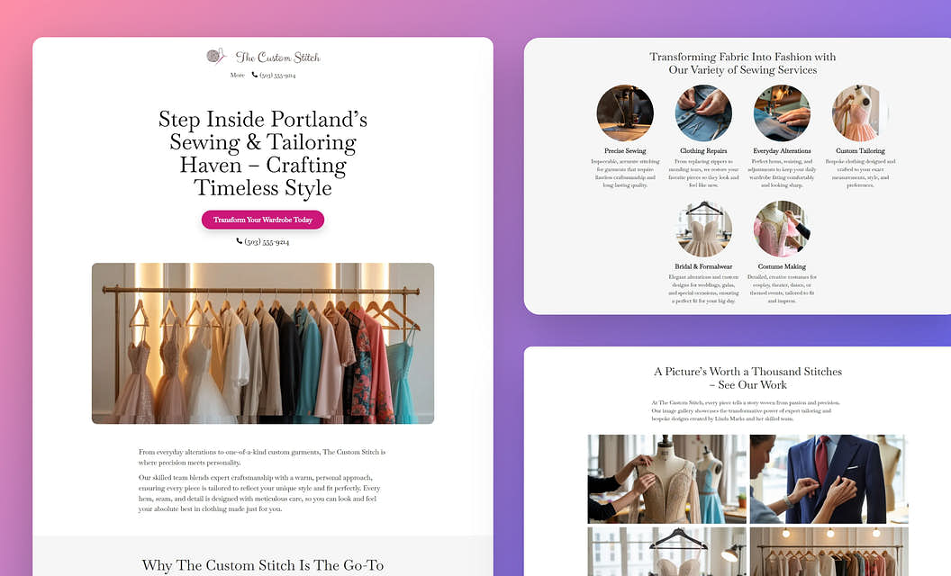 The Custom Stitch Sewing Website Template