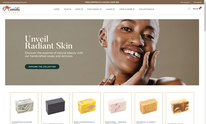 An example of a soap website.