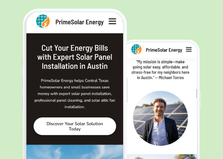 Revive Detailing and Spotless Touch landing pages in two smartphones, side by side, showing mobile view of the websites