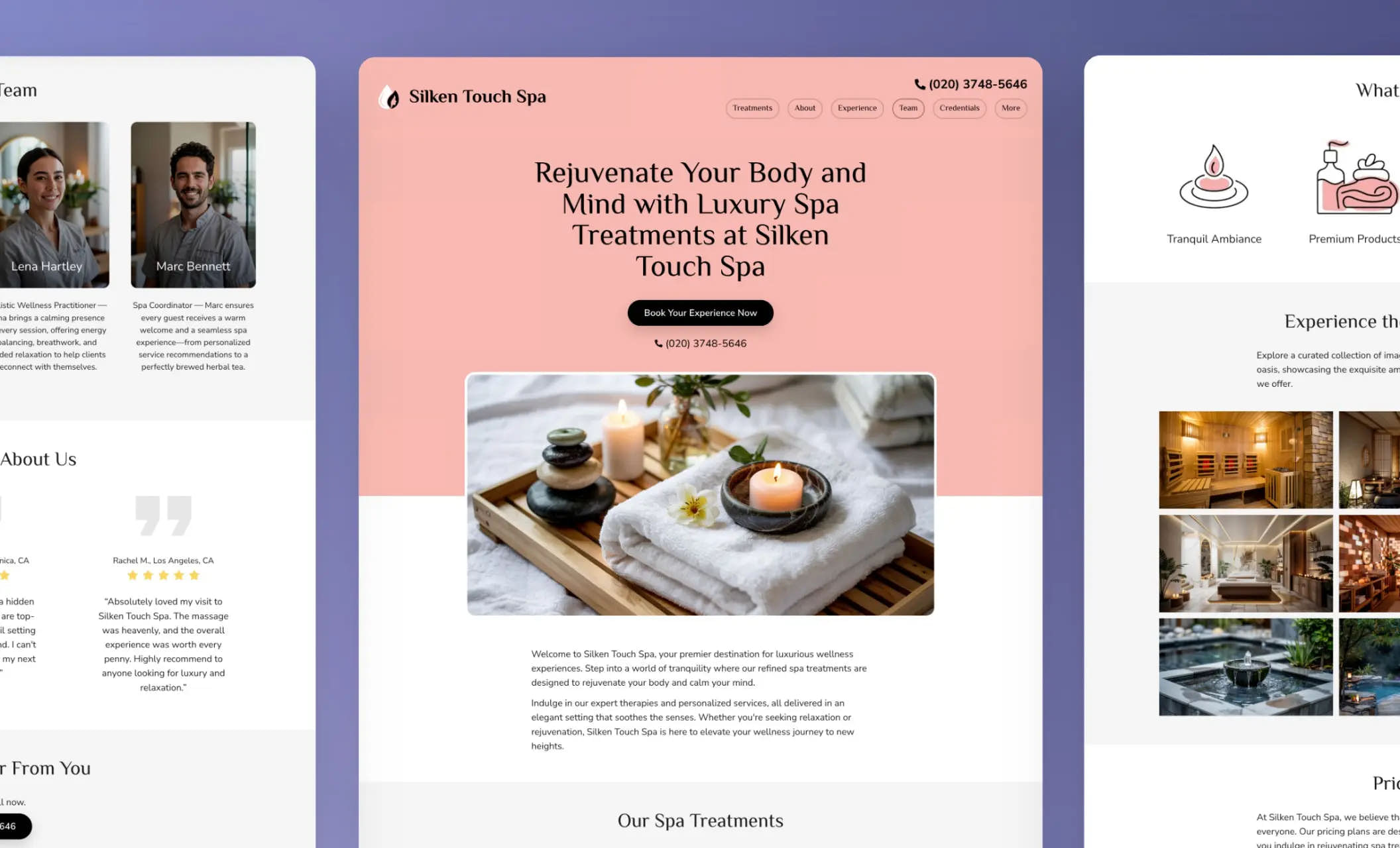 Free spa website templates for health & wellness centers, and massage