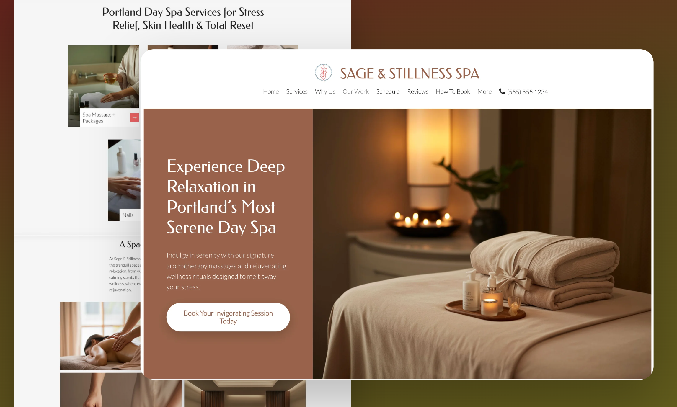 Preview of website template Sage & Stillness Spa