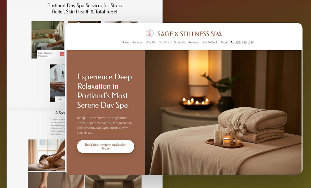 Sage & Stillness Spa Spa Website Template